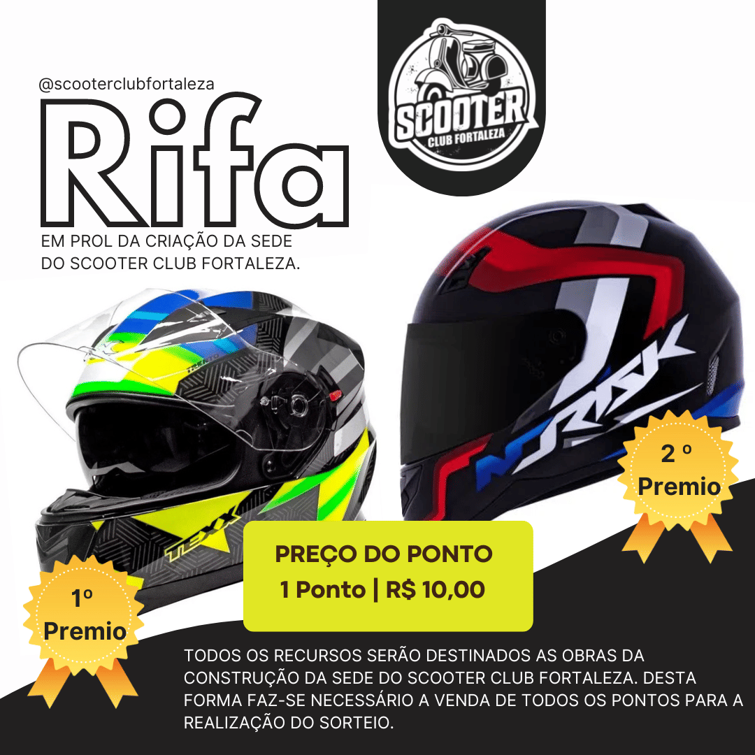 RIFA DE 2 CAPACETES FECHADOS