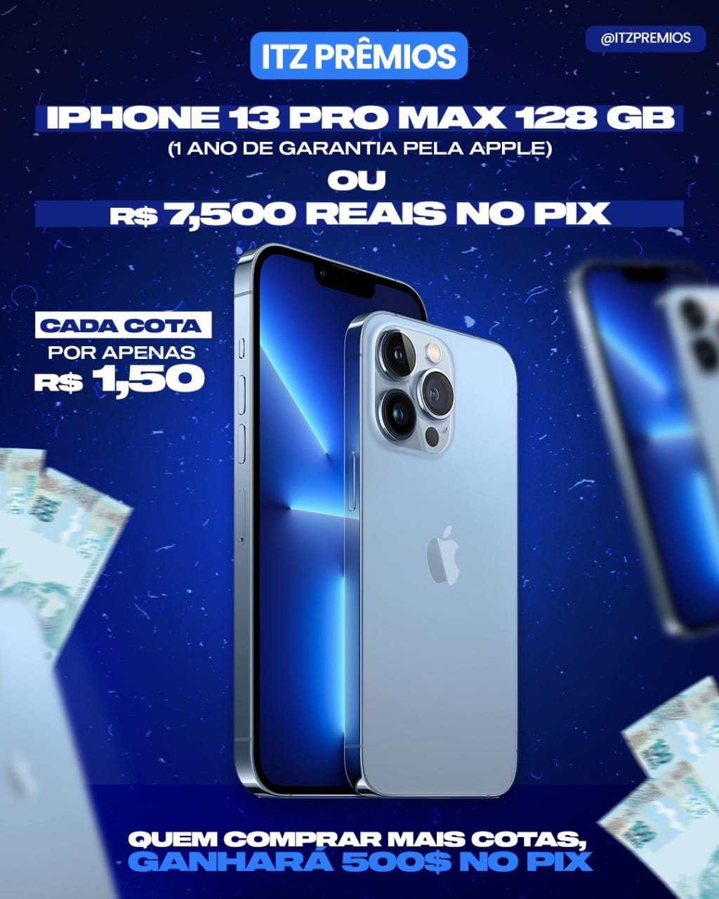 IPHONE 13 PRO MAX (128GB) OU R$ 7,500 NO PIX