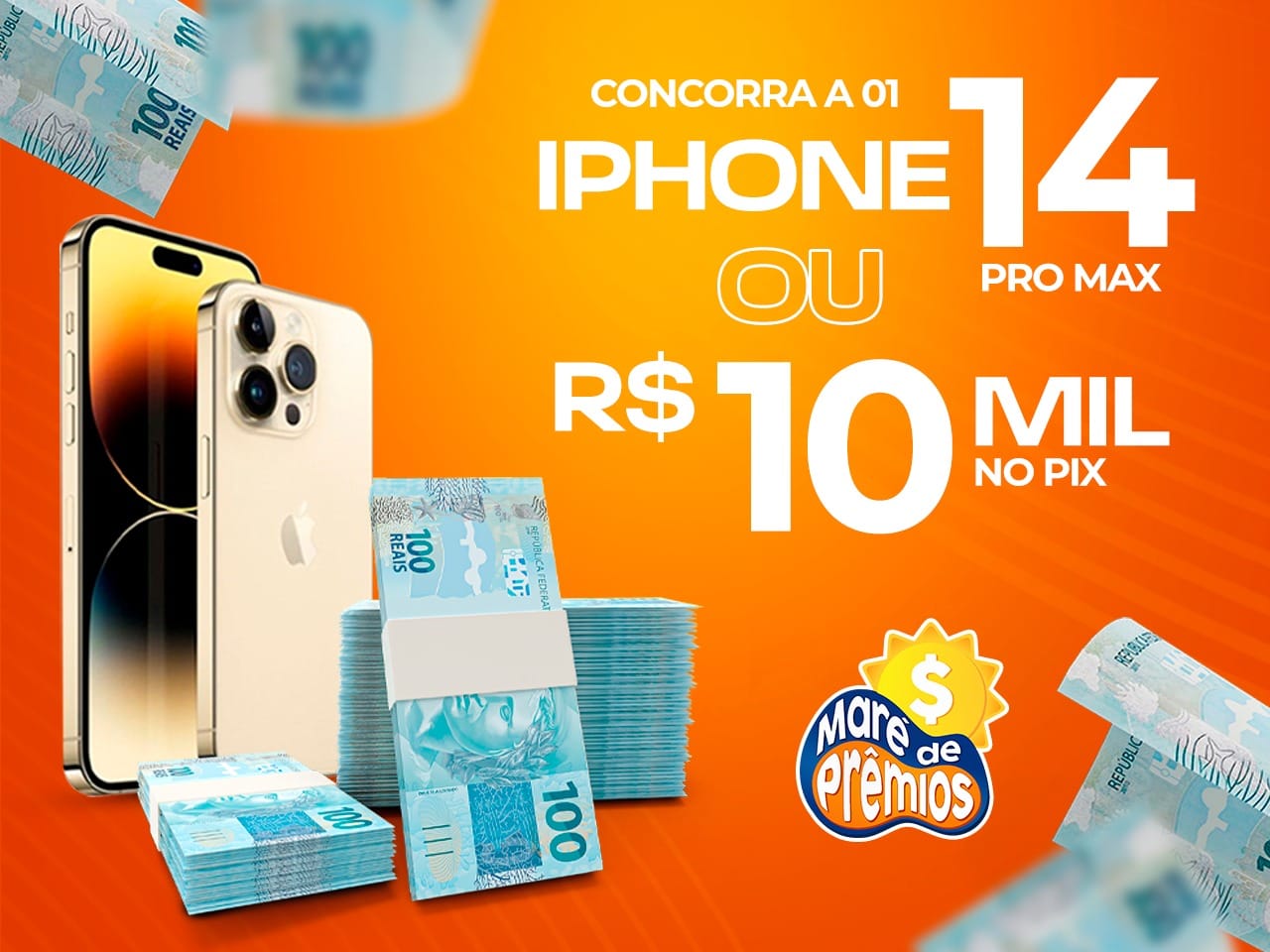 iPhone 14 Pro max ou R$ 10.000,00 dia 18 de Março pela LOTERIA FEDERAL
