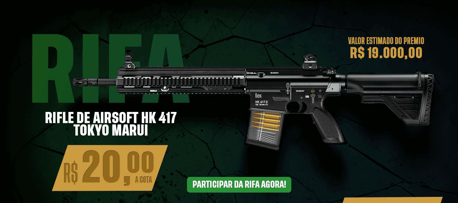 Rifle de Airsoft HK 417 - Tokyo Marui ou R$ 8.000,00 (Oito Mil Reais)