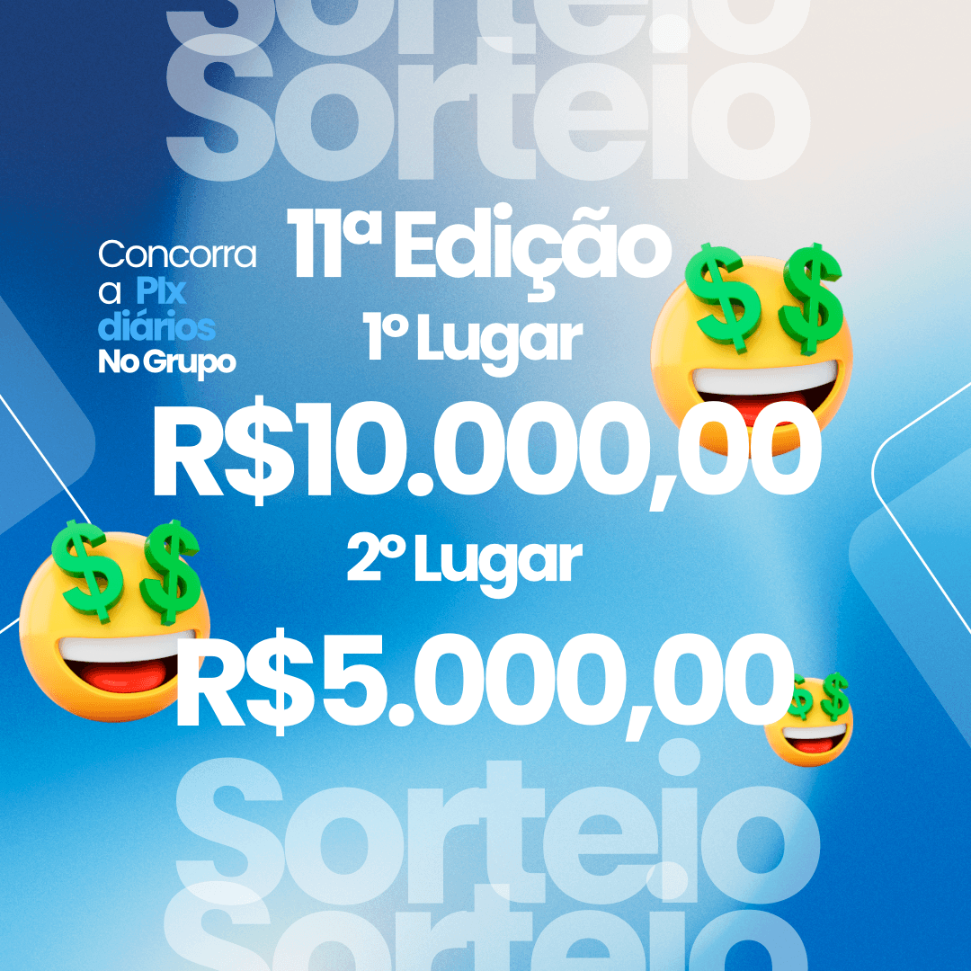 🎉 11ª Edição do Sorteio do Tio Renato: R$ 15.000,00 em Prêmios! 💰 🔥 R$ 10.000,00 para o 1º Lugar e R$ 5.000,00 2º