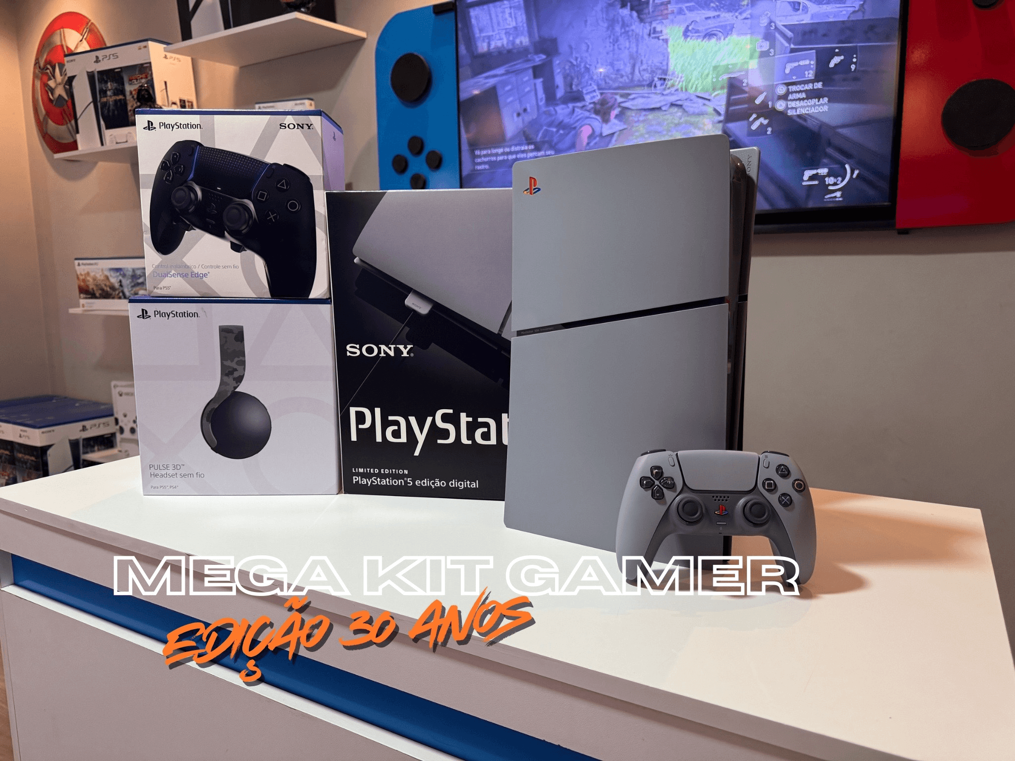 2• Edição MEGA KIT PS5 Edição 30 Anos PlayStation + TV 4K 55