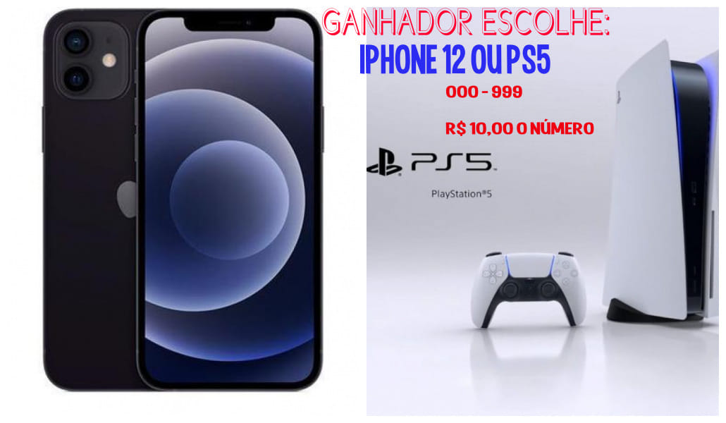iPhone 12 128GB ou PS5 825GB 8K