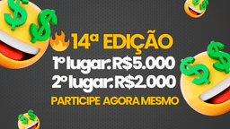 🎯 14ª EDIÇÃO – SORTEIO DO TIO RENATO 💰 R$ 5.000,00 para o 1º lugar + R$ 2.000,00 para o 2º!