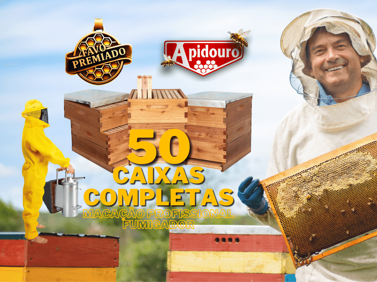 KIT 50 CAIXAS COMPLETAS COM MELGUEIRA + 1 MACACÃO + 1 FUMEGADOR